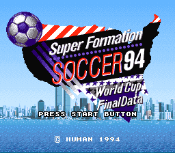 Super Formation Soccer '94 - World Cup Final Data (Japan) Title Screen